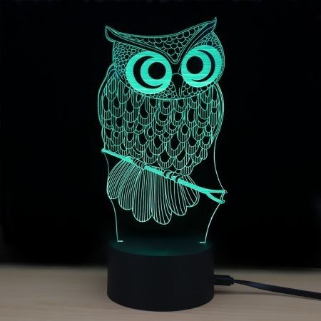 Shining Td182 Led Lamp 7 Color Changing LED 3D Lamp Owl Touch Atmosphere Night Light
