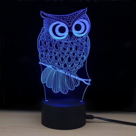 Shining Td182 Led Lamp 7 Color Changing LED 3D Lamp Owl Touch Atmosphere Night Light