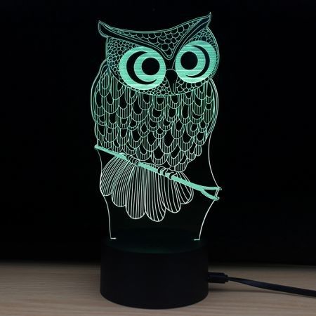 Shining Td182 Led Lamp 7 Color Changing LED 3D Lamp Owl Touch Atmosphere Night Light
