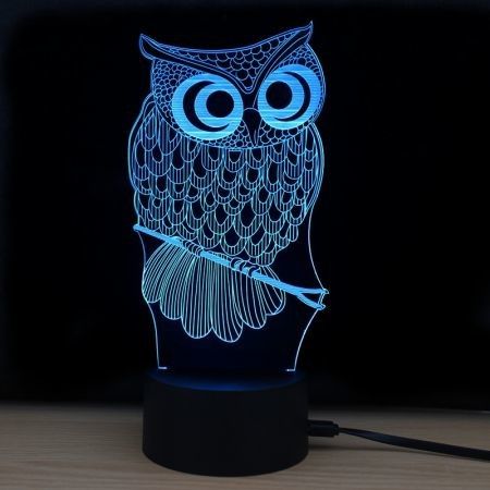 Shining Td182 Led Lamp 7 Color Changing LED 3D Lamp Owl Touch Atmosphere Night Light