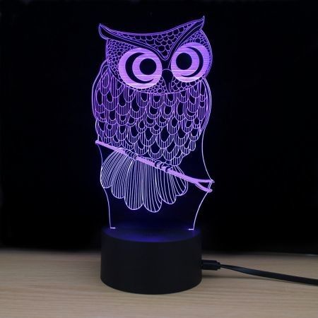Shining Td182 Led Lamp 7 Color Changing LED 3D Lamp Owl Touch Atmosphere Night Light