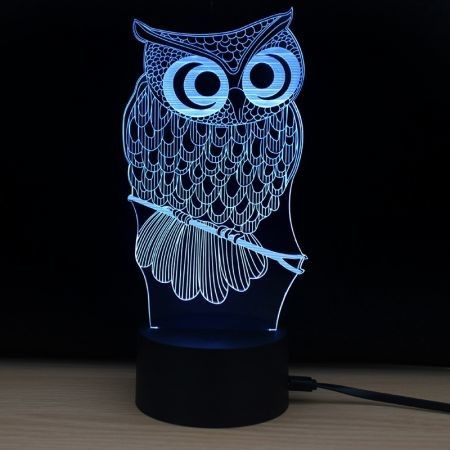 Shining Td182 Led Lamp 7 Color Changing LED 3D Lamp Owl Touch Atmosphere Night Light