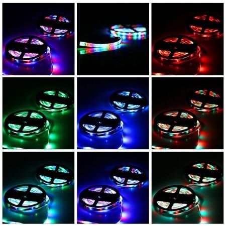 ZDM DC12V 2835 300LEDs RGB Strips with IR44 Key Double Outlet Controller 2PCS