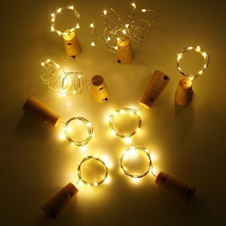 BRELONG 20LED Wine Stopper Brass Lights Decorative Light String