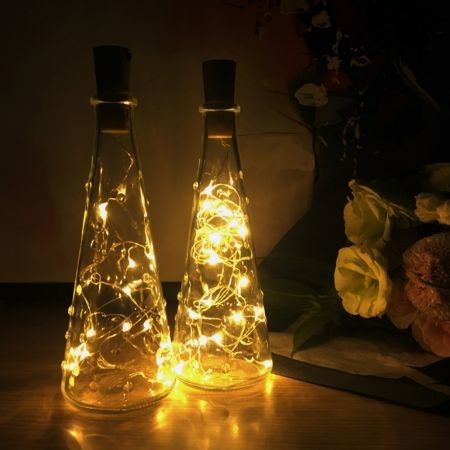 BRELONG 20LED Wine Stopper Brass Lights Decorative Light String