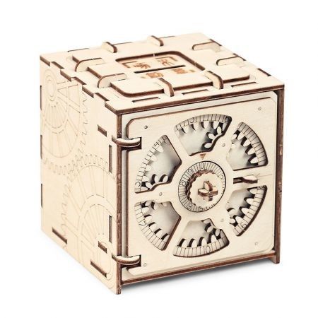 Wooden Mechanical Model 3D Puzzle Cipher Code Deposit Box