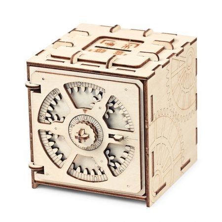 Wooden Mechanical Model 3D Puzzle Cipher Code Deposit Box