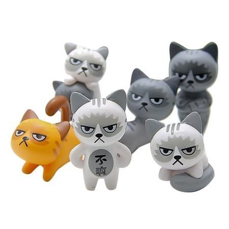 Super Cute Lovely Unhappy Cats Action Figure Toy Kids Gifts 6pcs