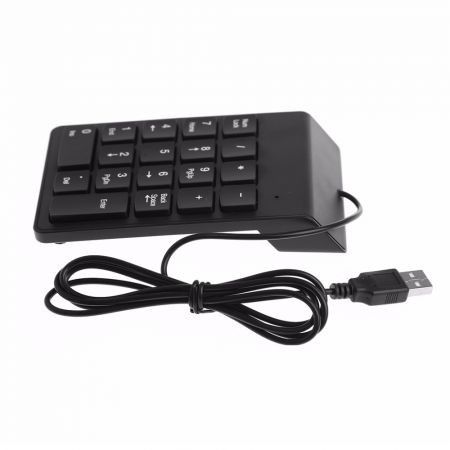 Wired Keyboard Mini Portable Wterproof USB Numeric Keypad Numpad Number 18 Keys