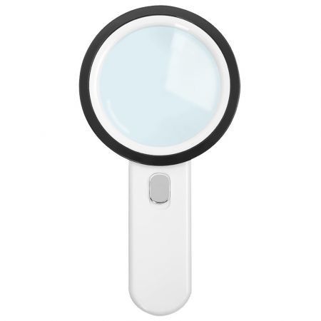 Handheld LED 30X Magnifying Glass Illuminated Light Magnifier with 12 Beads