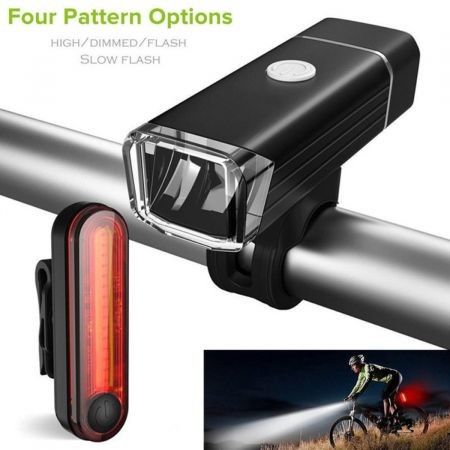 Super Hell Fahrrad LED Beleuchtung Set Fahrradlicht USB Scheinwerfer & Rücklicht