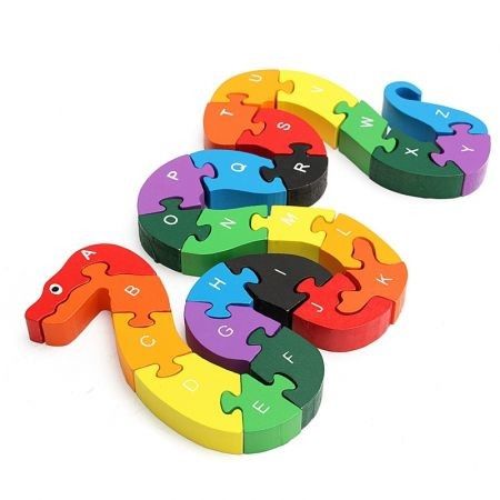 3D Wooden Winding Animals Cognition Jigsaw Puzzle Toy