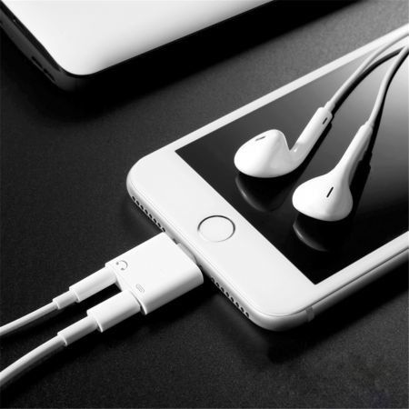 2 in 1 Headphone Audio Jack Charger Adapter for iPhone X / 8 / 8 Plus