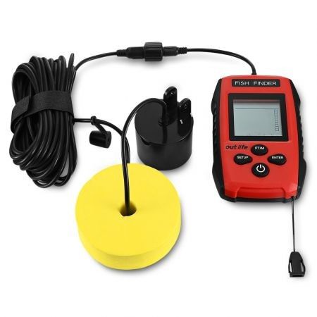 Outlife Fishing Sonar Fish Finder Alarm Sensor Transducer with LCD Display