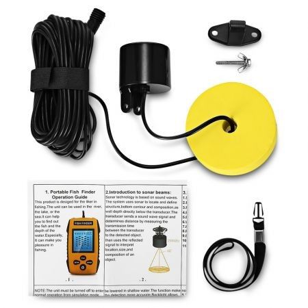 Outlife Fishing Sonar Fish Finder Alarm Sensor Transducer with LCD Display