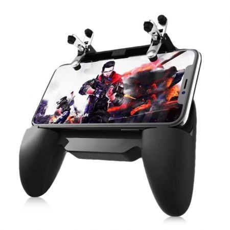 Mobile Game Controller Grip Extended Handle with Trigger Joystick for iOS / Android