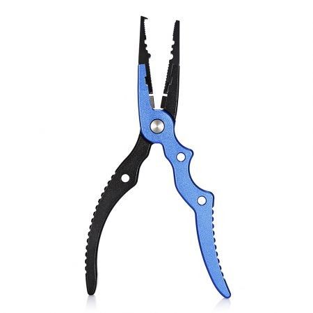 Aluminum Alloy Fishing Pliers Split Ring Cutter with Sheath and Retractable Tether Combo