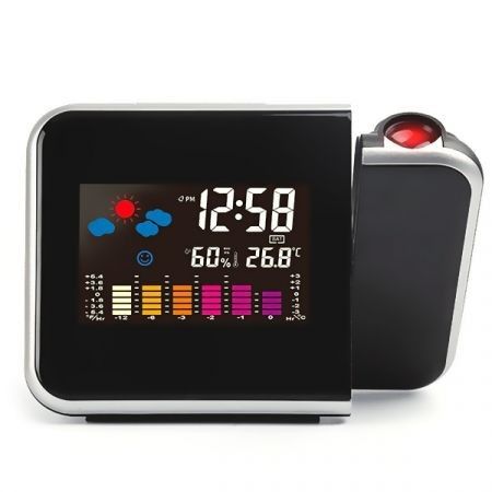 Creative LED Weather Forecast Projection Snooze Color Screen Clock