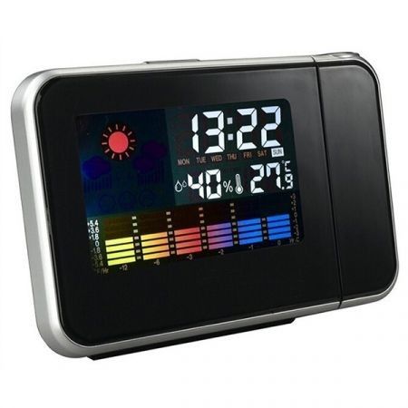 Creative LED Weather Forecast Projection Snooze Color Screen Clock