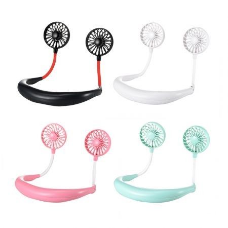 Hand Free Neckband Portable USB Rechargeable Hanging Neck Mini Wearable Fan