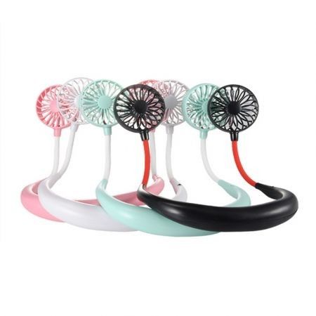 Hand Free Neckband Portable USB Rechargeable Hanging Neck Mini Wearable Fan