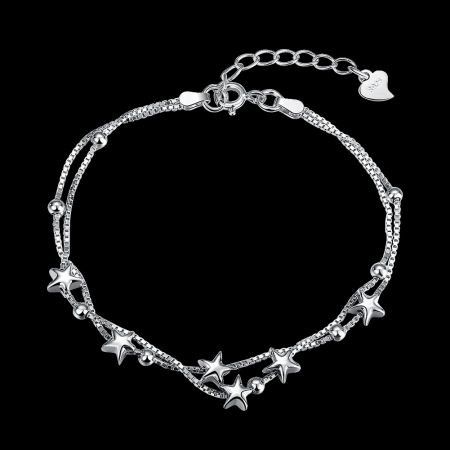 925 Pure Silver Romantic Star Bracelet