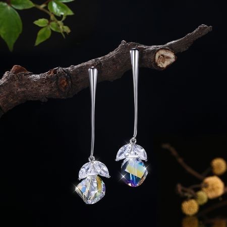 Irregular Crystal S925 Sterling Silver Earrings