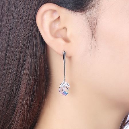 Irregular Crystal S925 Sterling Silver Earrings