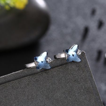 Crystal   Butterfly S925 Sterling Silver Earrings