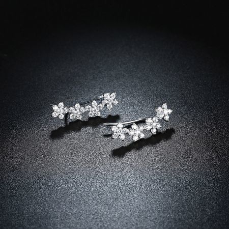 925 Sterling Silver Flower Ear Hook