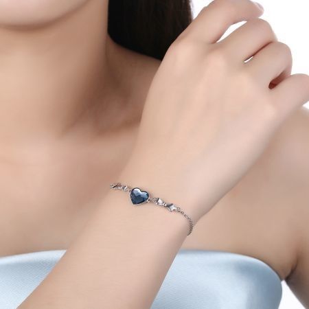 S925 Heart Sterling Silver Bracelet