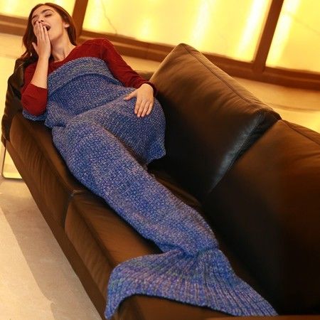 Artist Playfully Redesigns Cozy Mermaid Tails Knitted Blankets and Throws