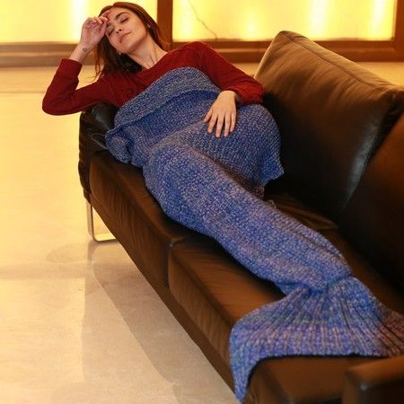 Artist Playfully Redesigns Cozy Mermaid Tails Knitted Blankets and Throws