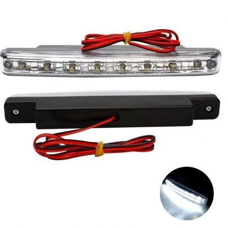 2pcs Super Bright White 8 LED DC12V DRL Car Daytime Running Light Head Lamp