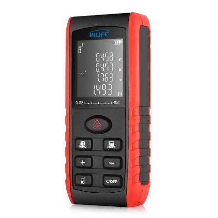 Inlife E40 40M Handheld Digital Laser Distance Meter with High Accuracy