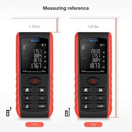 Inlife E40 40M Handheld Digital Laser Distance Meter with High Accuracy