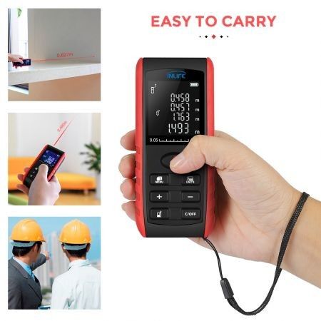 Inlife E40 40M Handheld Digital Laser Distance Meter with High Accuracy