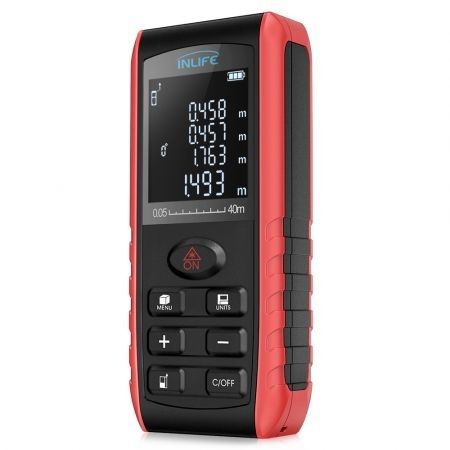 Inlife E40 40M Handheld Digital Laser Distance Meter with High Accuracy