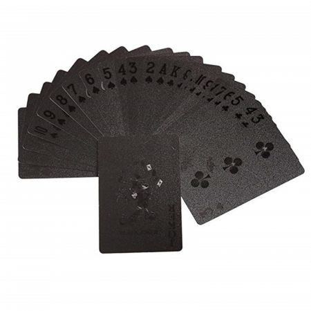 54PCS Durable Waterproof Black Gold Foil Poker Playing Card Deck Gift Board Game