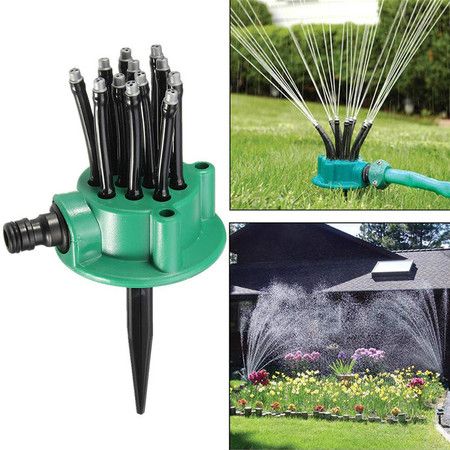 Green Garden Sprinkler Easy Connection Automatic 360 Rotating