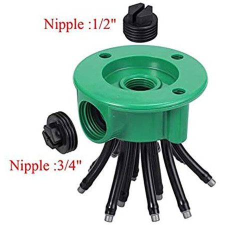 Green Garden Sprinkler Easy Connection Automatic 360 Rotating