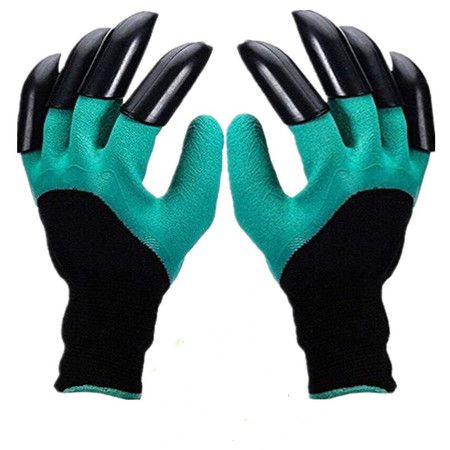 Garden Genie Gloves, Waterproof Garden Gloves with Claw For Digging Planting, Best Gardening Gifts for Women and Men. (Green)