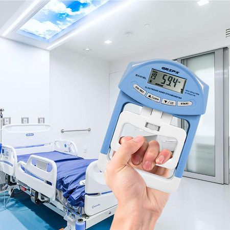 Digital Hand Dynamometer Grip Strength Measurement Meter 198Lbs / 90Kgs, Blue