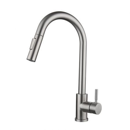 Touch On Kitchen Faucet with Pull Down Sprayer SUS304 Stainless Steel Smart Kitchen Sink Faucets with Deck Plate Brushed Nickel