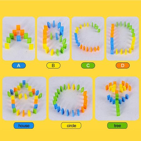 Kids Dominos Set,Domino Train Blocks Set for 3-7 Year Kids