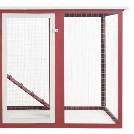 Outdoor Chicken Cage Hen House with 1 Egg Cage Red Wood