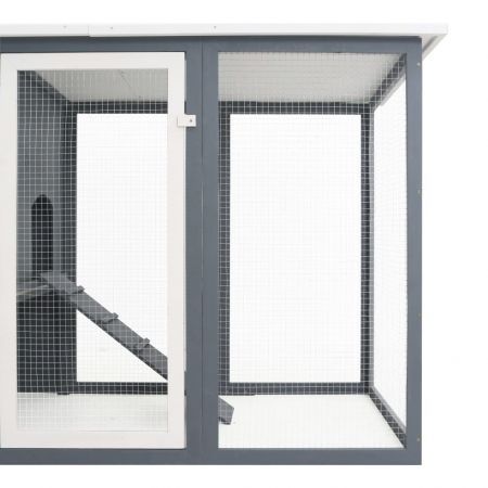 Outdoor Chicken Cage Hen House with 1 Egg Cage Grey Wood