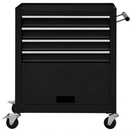 Tool Trolley with 4 Drawers Steel Black