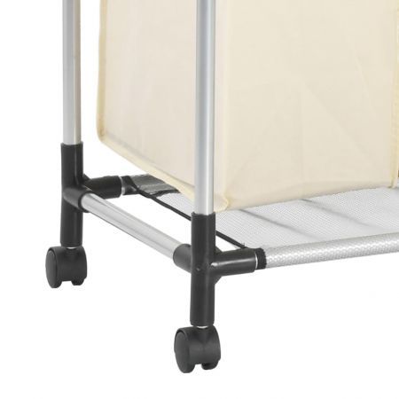 Laundry Sorter with 4 Bags Cream Steel