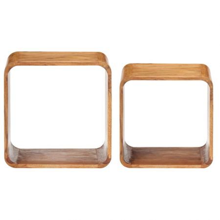 Side Tables 2 pcs Solid Acacia Wood Sheesham Finish